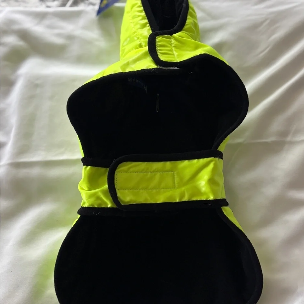 New With Tags Wag N Woof Day Glow Yellow Dog Rain/Jacket  Size Medium - Picture 3 of 6
